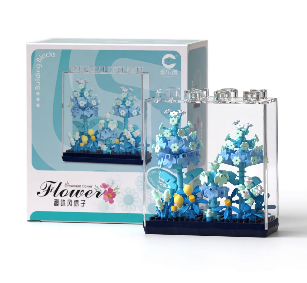 Dreamy Blue Forget-Me-Not Flower Bouquet in Clear Case