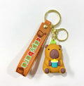 Capybara with Bubble Tea Keychain