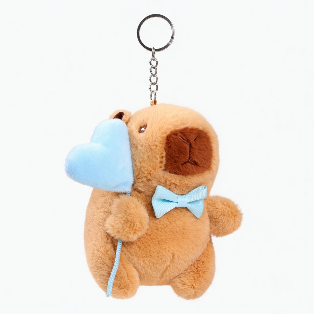 Bownot Blue Heart Capybara Keychain Plush