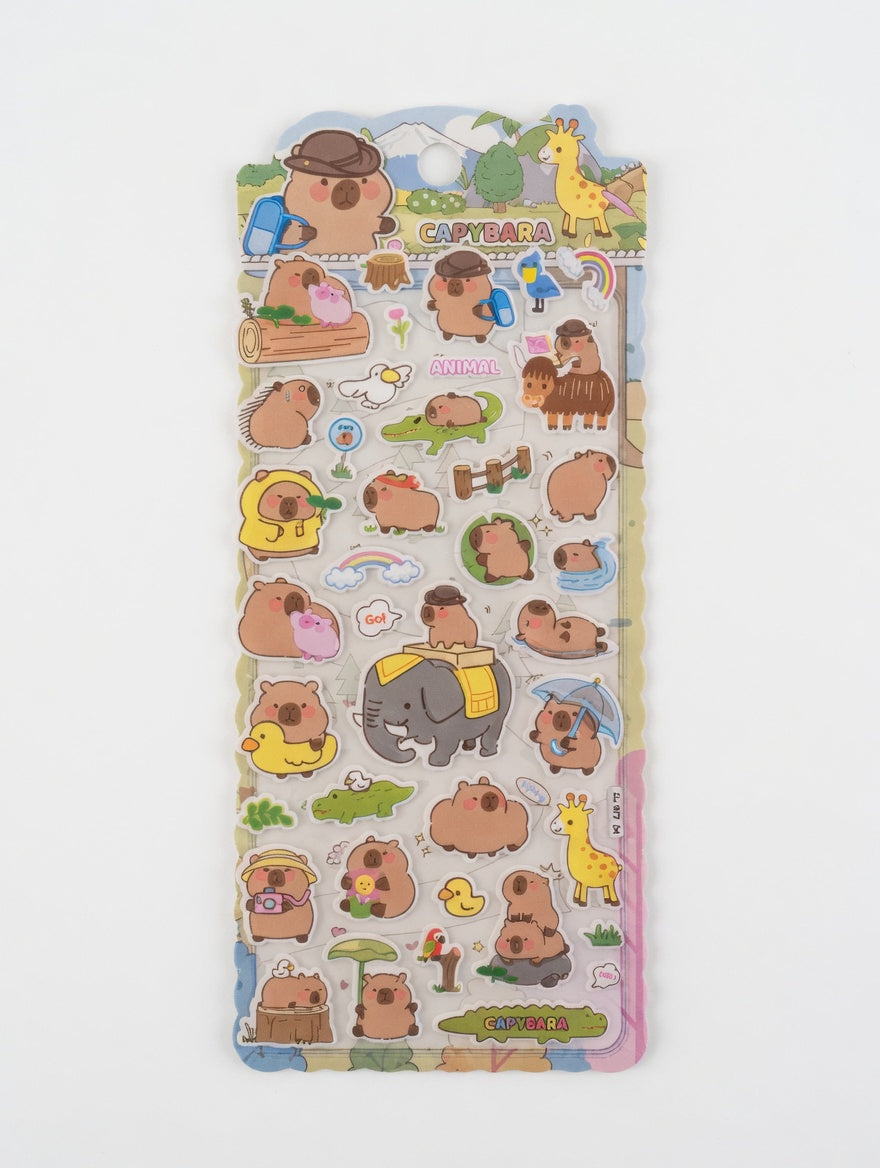 Capybara Animal Friends Puffy Sticker Sheet